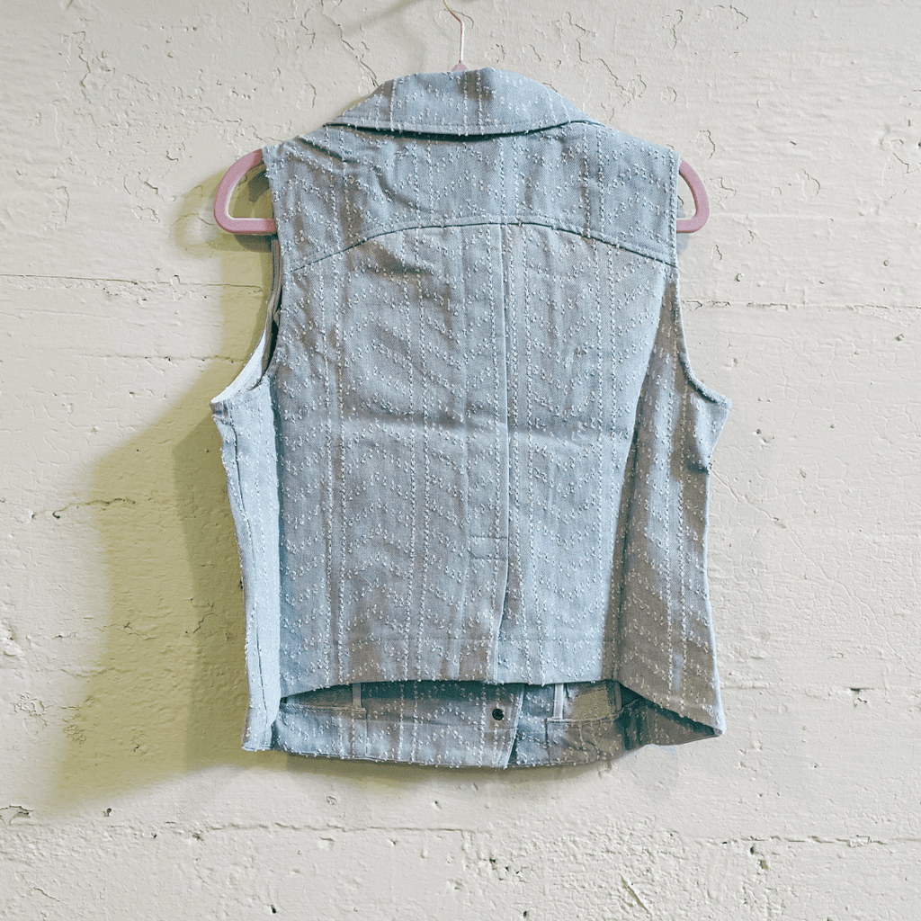 Nice Patches, Babe! Denim Vest Jacket with Zipper and Embroidered Patches [Sizes SM - XL]