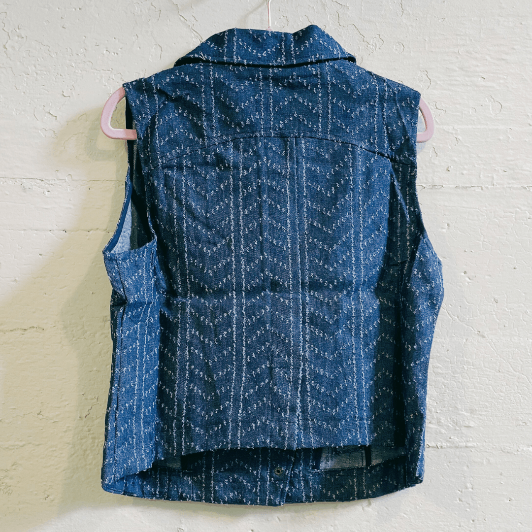 Nice Patches, Babe! Denim Vest with Zipper and Embroidered Patches [Sizes SM - XL]