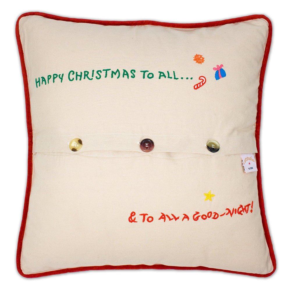 Night Before Christmas Hand - Embroidered Pillow Pillows La Vie Bien Night Before Christmas Hand - Embroidered Pillow