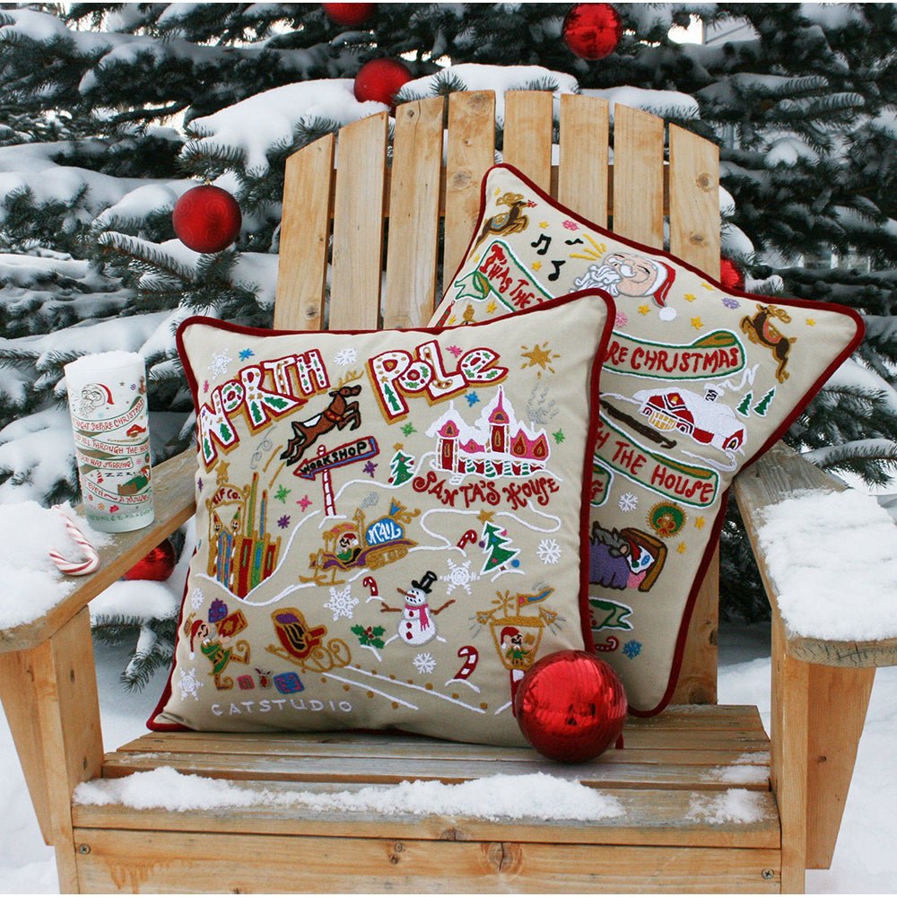 Night Before Christmas Hand - Embroidered Pillow Pillows La Vie Bien Night Before Christmas Hand - Embroidered Pillow