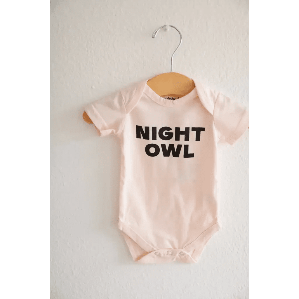 Night Owl Organic Cotton Baby Onesie by Polished Prints