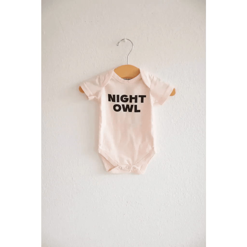 Night Owl Organic Cotton Baby Onesie by Polished Prints