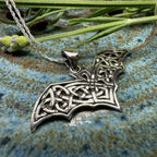 Nighthawk Celtic Bat Necklace in Sterling Silver Pendant La Vie Bien Nighthawk Celtic Bat Necklace in Sterling Silver