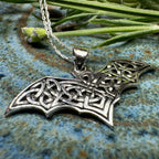 Nighthawk Celtic Bat Necklace in Sterling Silver Pendant La Vie Bien Nighthawk Celtic Bat Necklace in Sterling Silver