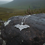 Nighthawk Celtic Bat Necklace in Sterling Silver Pendant La Vie Bien Nighthawk Celtic Bat Necklace in Sterling Silver