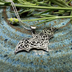 Nighthawk Celtic Bat Necklace in Sterling Silver Pendant La Vie Bien Nighthawk Celtic Bat Necklace in Sterling Silver
