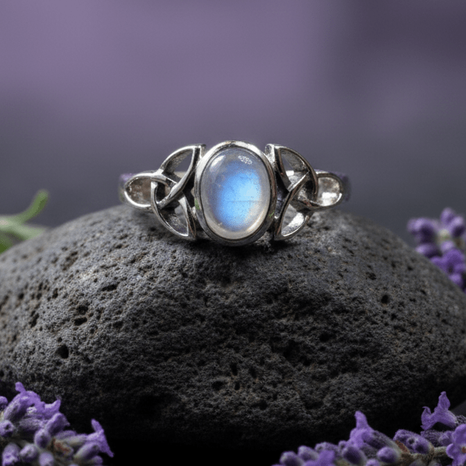 Nina Celtic Knot Moonstone Ring for Women Ring La Vie Bien Nina Celtic Knot Moonstone Ring for Women