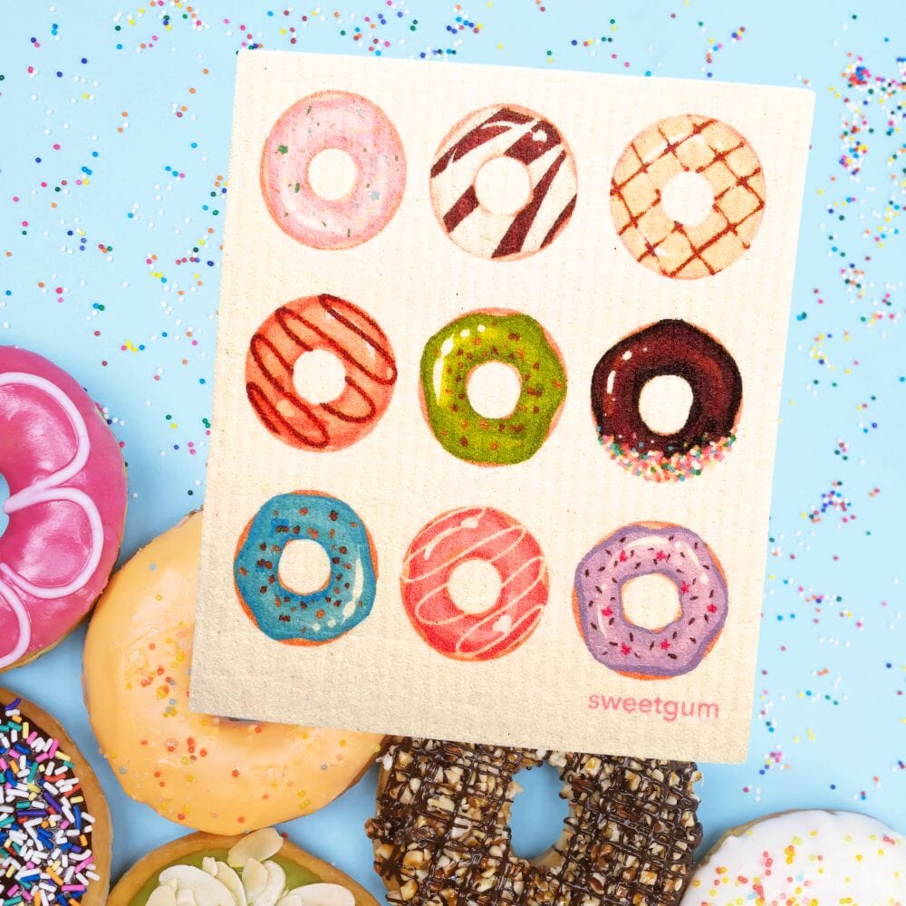 Nine Donuts Swedish dishcloth | Multi-color Swedish Dishcloths La Vie Bien Nine Donuts Swedish dishcloth | Multi-color