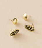 Nisha Ball and Oval Stud Earrings HME stock line La Vie Bien Nisha Ball and Oval Stud Earrings