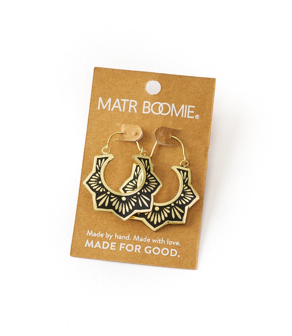 Nisha Lotus Hoop Earrings HME stock line La Vie Bien Nisha Lotus Hoop Earrings