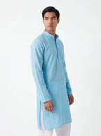 2084 - Light blue Kurta with white pajama