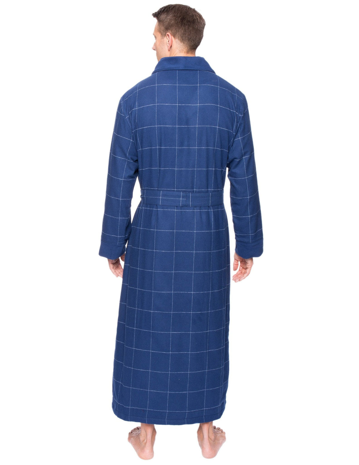 Men's Premium 100% Cotton Flannel Fleece Lined Robe