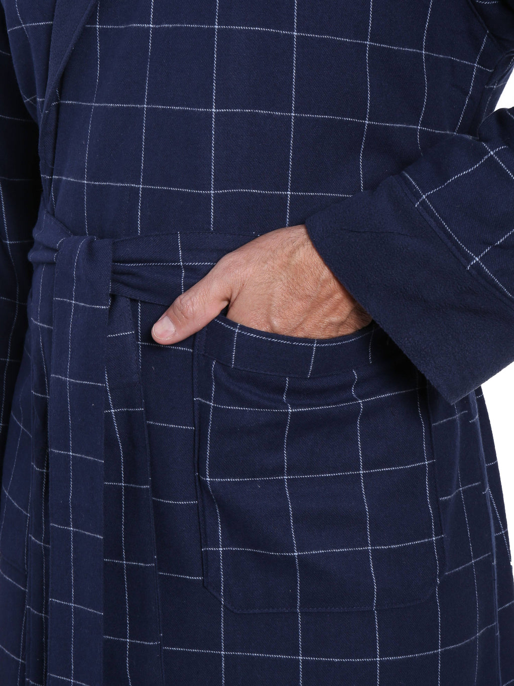 Men's Premium 100% Cotton Flannel Fleece Lined Robe