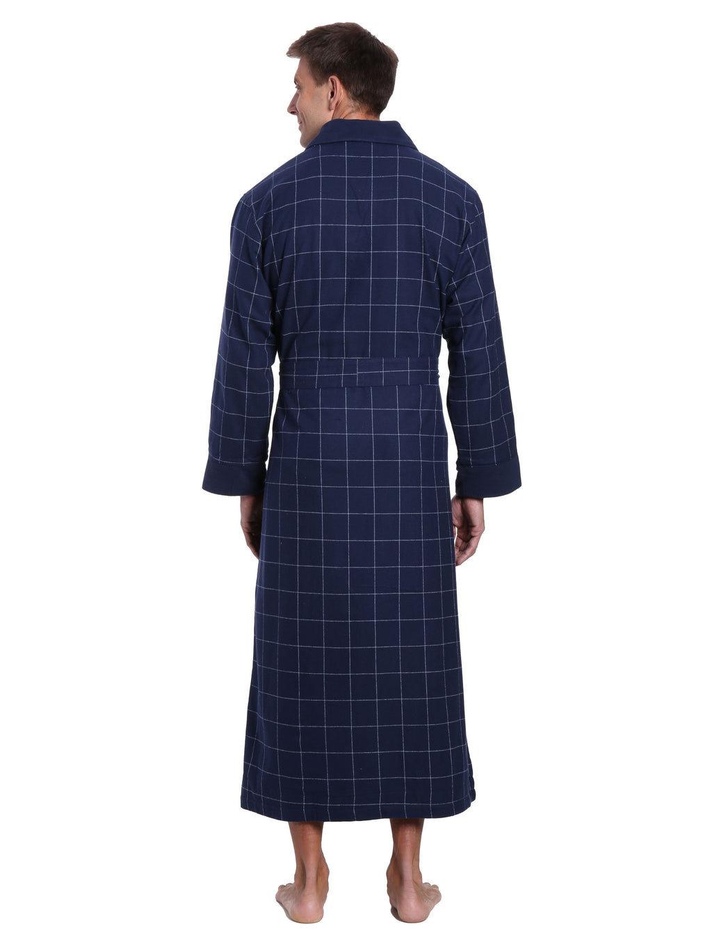 Men's Premium 100% Cotton Flannel Fleece Lined Robe