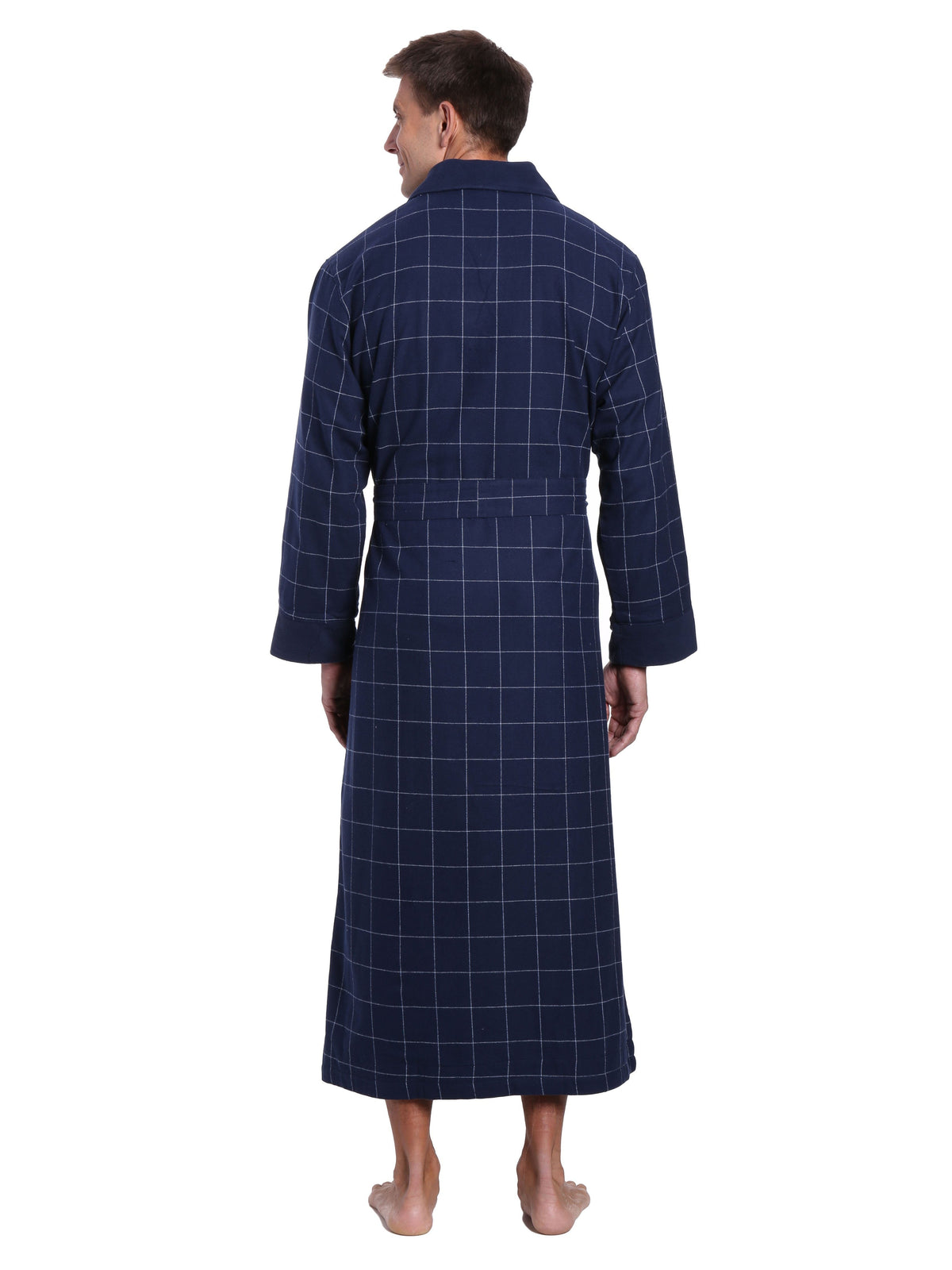 Men's Premium 100% Cotton Flannel Fleece Lined Robe