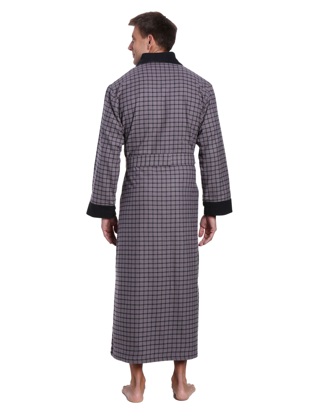 Men's Premium 100% Cotton Flannel Fleece Lined Robe