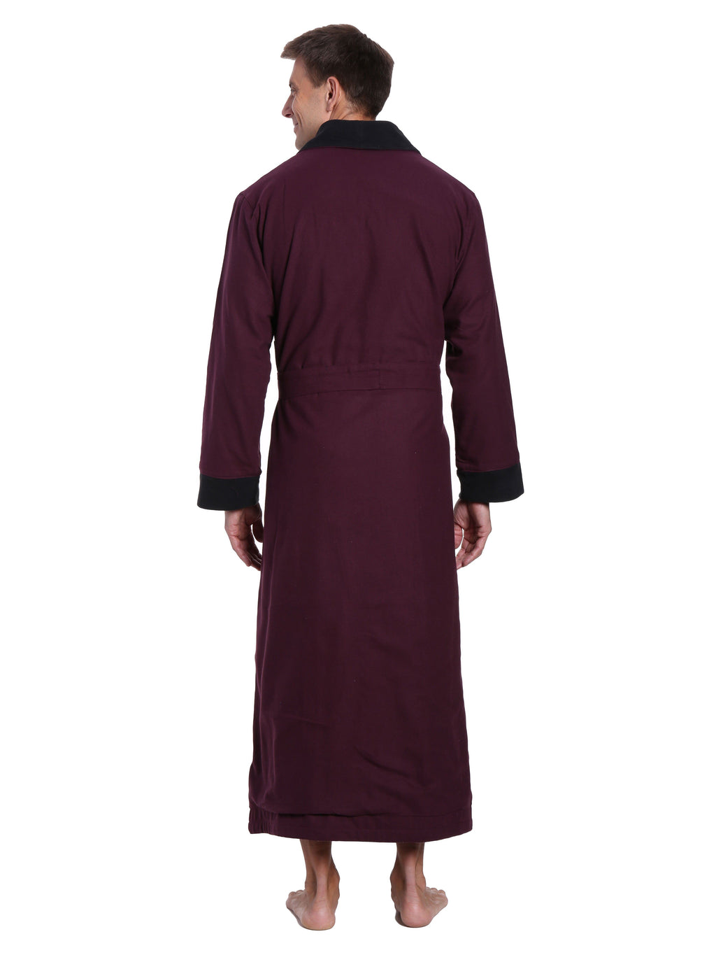 Men's Premium 100% Cotton Flannel Fleece Lined Robe