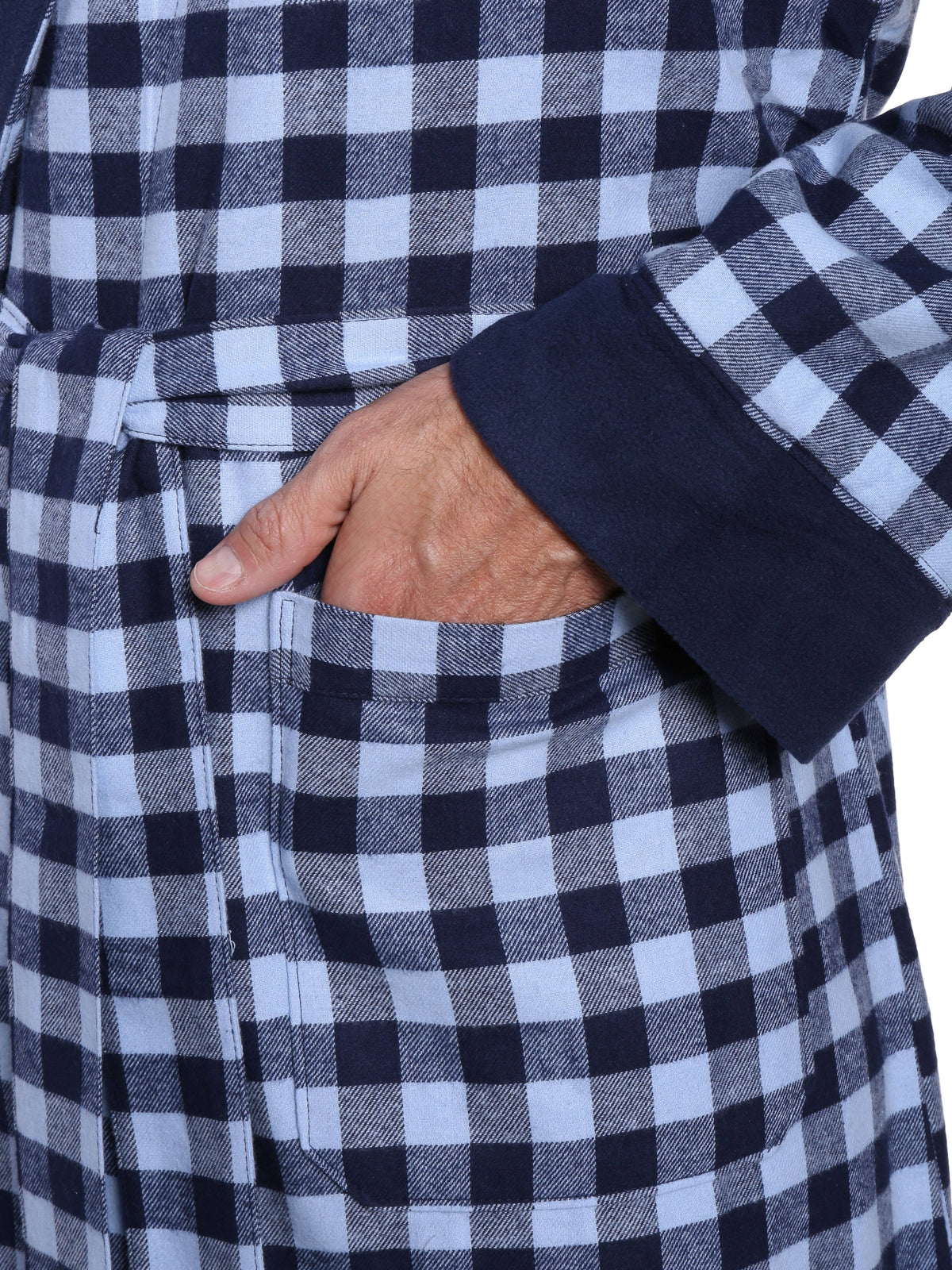 Men's Premium 100% Cotton Flannel Fleece Lined Robe