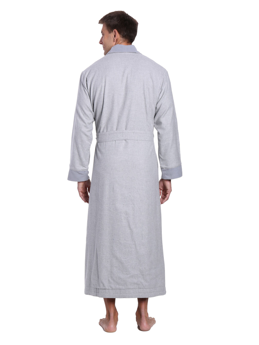 Men's Premium 100% Cotton Flannel Fleece Lined Robe
