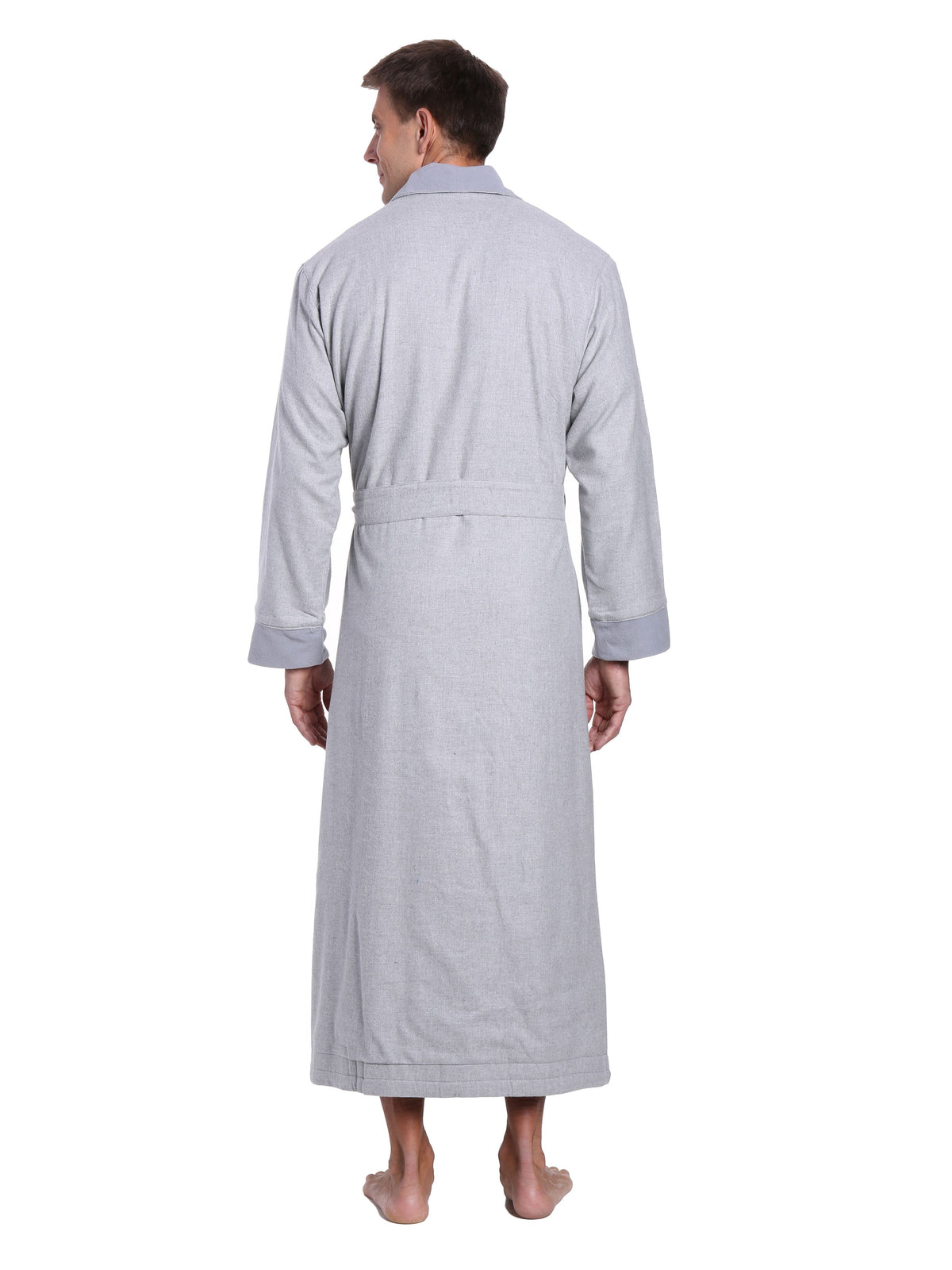 Men's Premium 100% Cotton Flannel Fleece Lined Robe