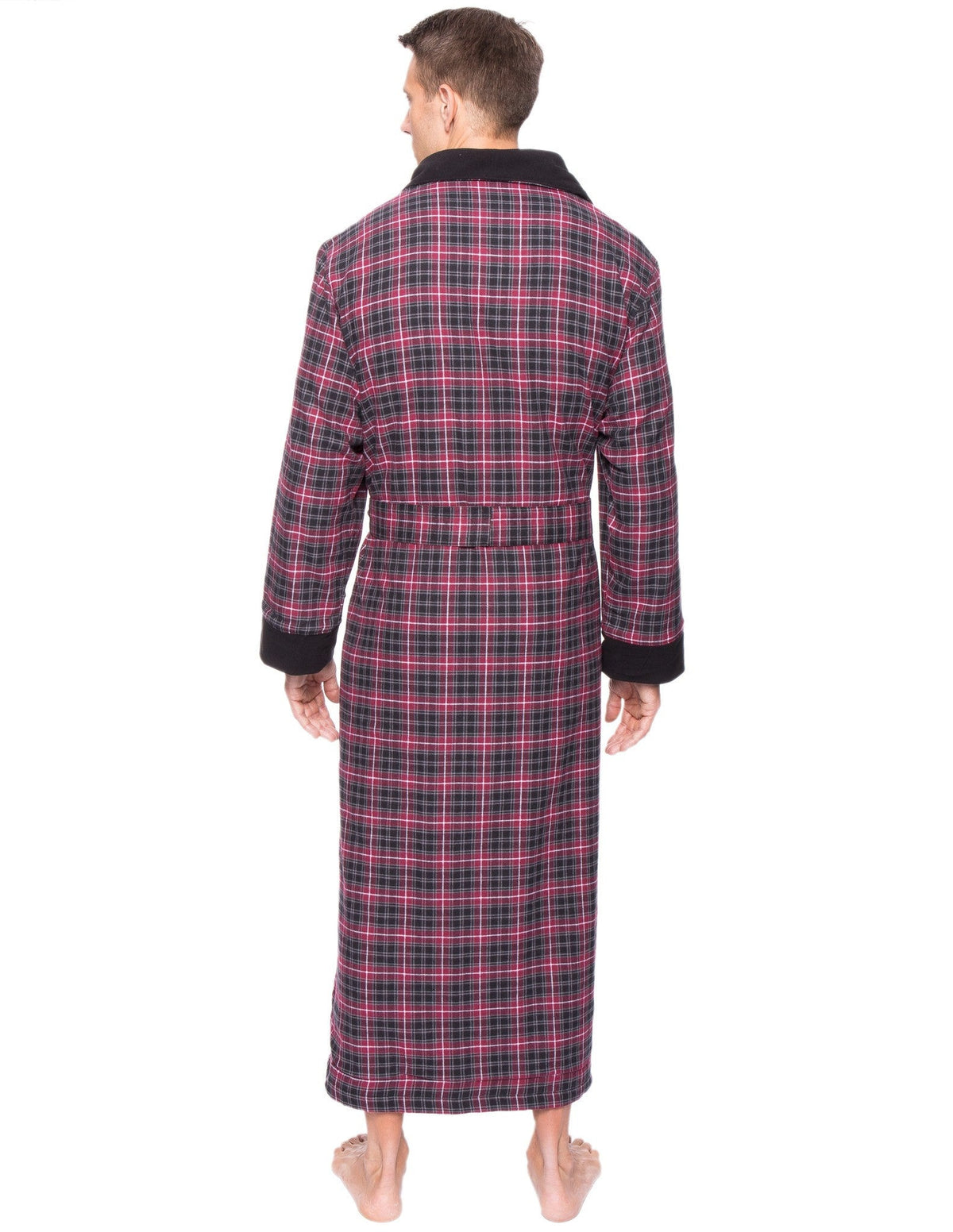 Men's Premium 100% Cotton Flannel Fleece Lined Robe