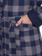 Men's Premium 100% Cotton Flannel Fleece Lined Robe