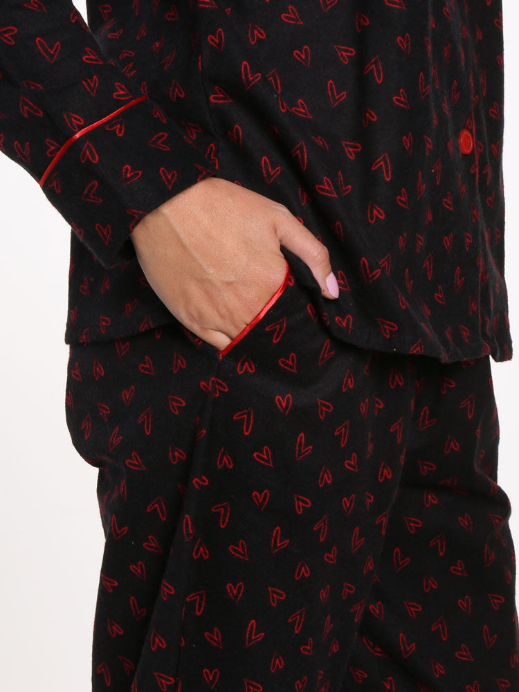 Womens Premium 100% Cotton Flannel Pajama Sleepwear Set