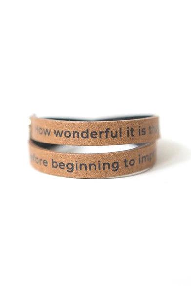 No Need to Wait Leather Wrap Bracelet by Fair Anita