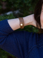 No Need to Wait Leather Wrap Bracelet by Fair Anita
