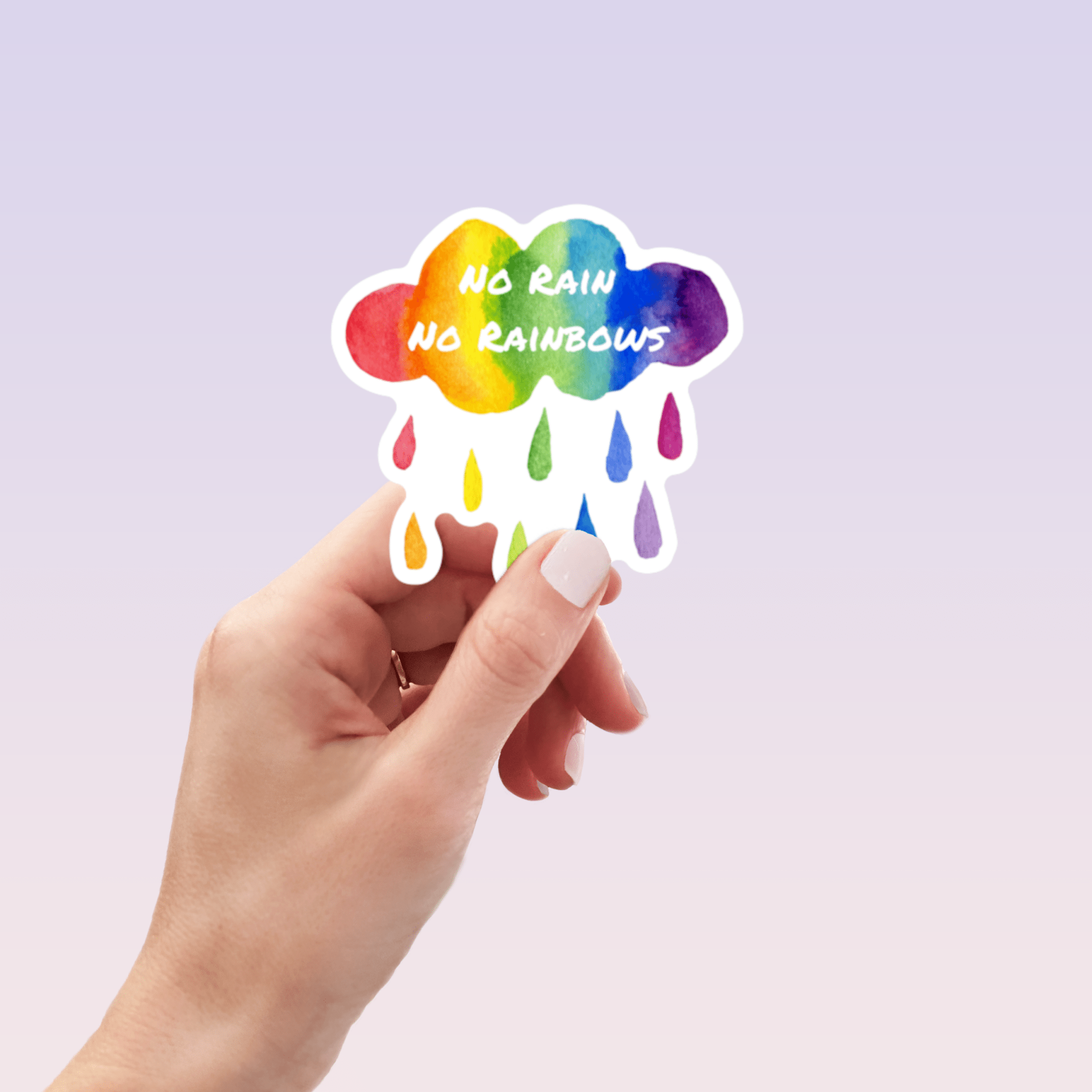 No Rain No Rainbows Sticker by RainBee Designs LLC