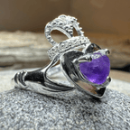 Noble Heart Amethyst Irish Claddagh Ring Ring La Vie Bien Noble Heart Amethyst Irish Claddagh Ring