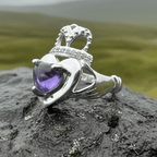 Noble Heart Amethyst Irish Claddagh Ring Ring La Vie Bien Noble Heart Amethyst Irish Claddagh Ring