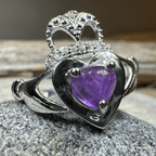 Noble Heart Amethyst Irish Claddagh Ring Ring La Vie Bien Noble Heart Amethyst Irish Claddagh Ring
