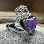 Noble Heart Amethyst Irish Claddagh Ring Ring La Vie Bien Noble Heart Amethyst Irish Claddagh Ring