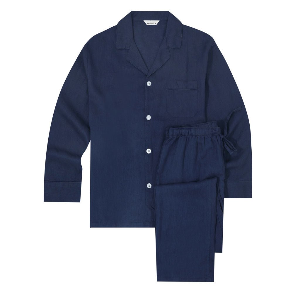 Noble Mount 100% Linen Men's Pajama Set for Summer pajama-sets La Vie Bien Noble Mount 100% Linen Men's Pajama Set for Summer