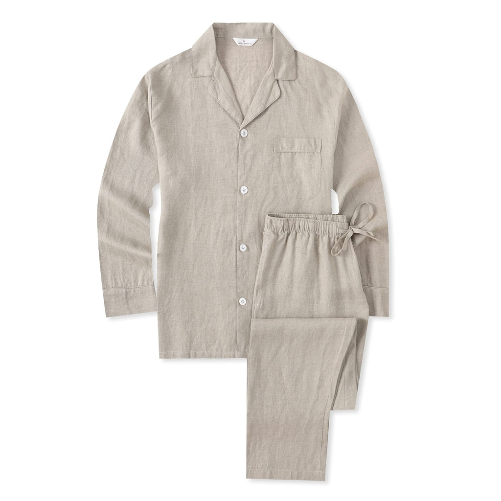 Noble Mount 100% Linen Men's Pajama Set for Summer pajama-sets La Vie Bien Noble Mount 100% Linen Men's Pajama Set for Summer