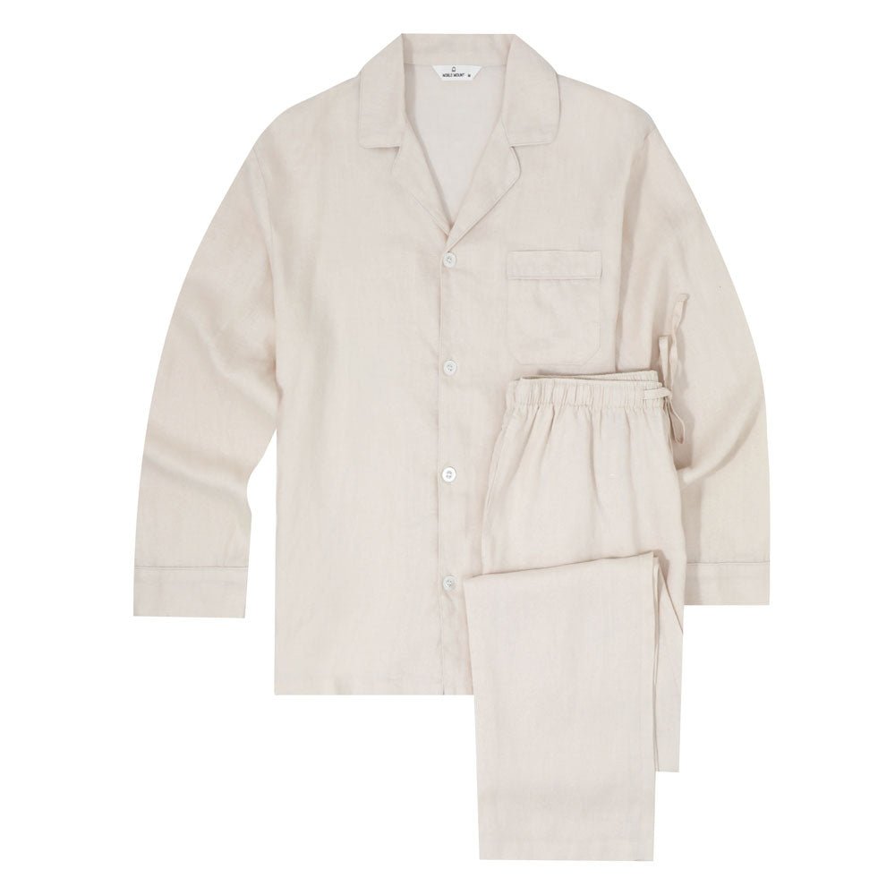 Noble Mount 100% Linen Men's Pajama Set for Summer pajama-sets La Vie Bien Noble Mount 100% Linen Men's Pajama Set for Summer