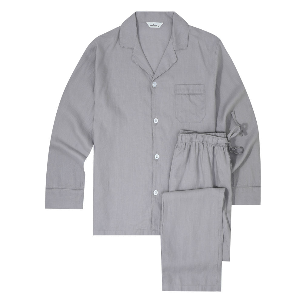 Noble Mount 100% Linen Men's Pajama Set for Summer pajama-sets La Vie Bien Noble Mount 100% Linen Men's Pajama Set for Summer