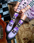Nocturnal Cats Sheer Crew Sock by Sock Candy