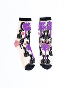 Nocturnal Cats Sheer Crew Sock by Sock Candy