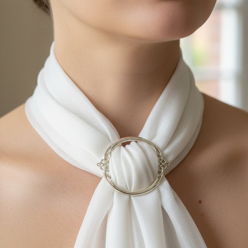 Noelle Celtic Knot Scarf Ring - Handmade in England Scarf Ring La Vie Bien Noelle Celtic Knot Scarf Ring - Handmade in England