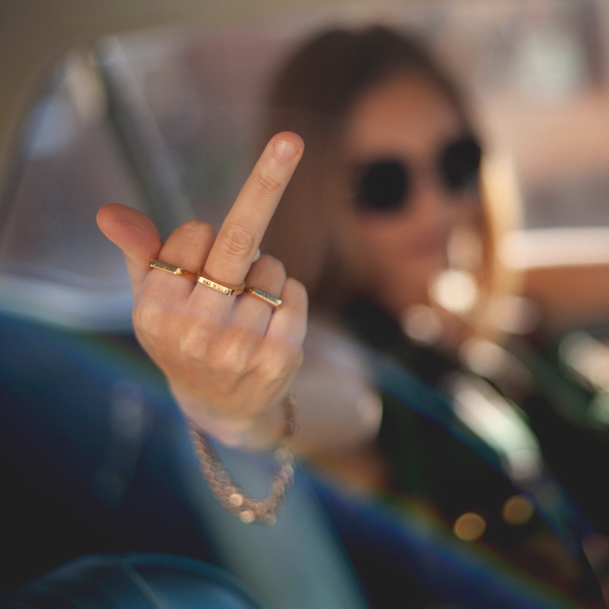 NOPE Gold or Silver Flat Top Ring Finger Rings La Vie Bien NOPE Gold or Silver Flat Top Ring