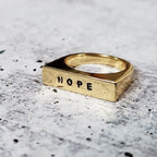 NOPE Gold or Silver Flat Top Ring Finger Rings La Vie Bien NOPE Gold or Silver Flat Top Ring