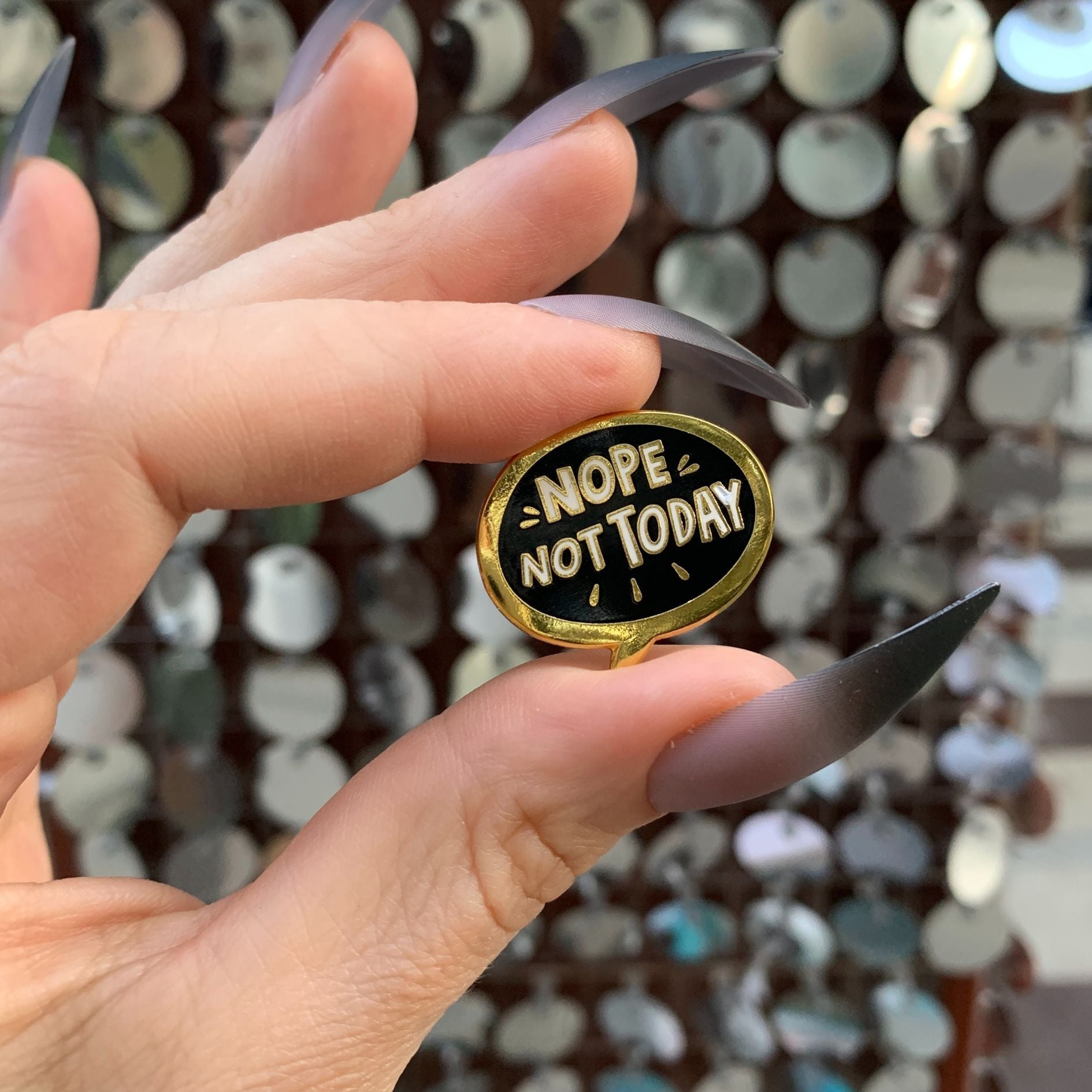 Nope, Not Today Enamel Pin in Bubble Design Pins La Vie Bien Nope, Not Today Enamel Pin in Bubble Design