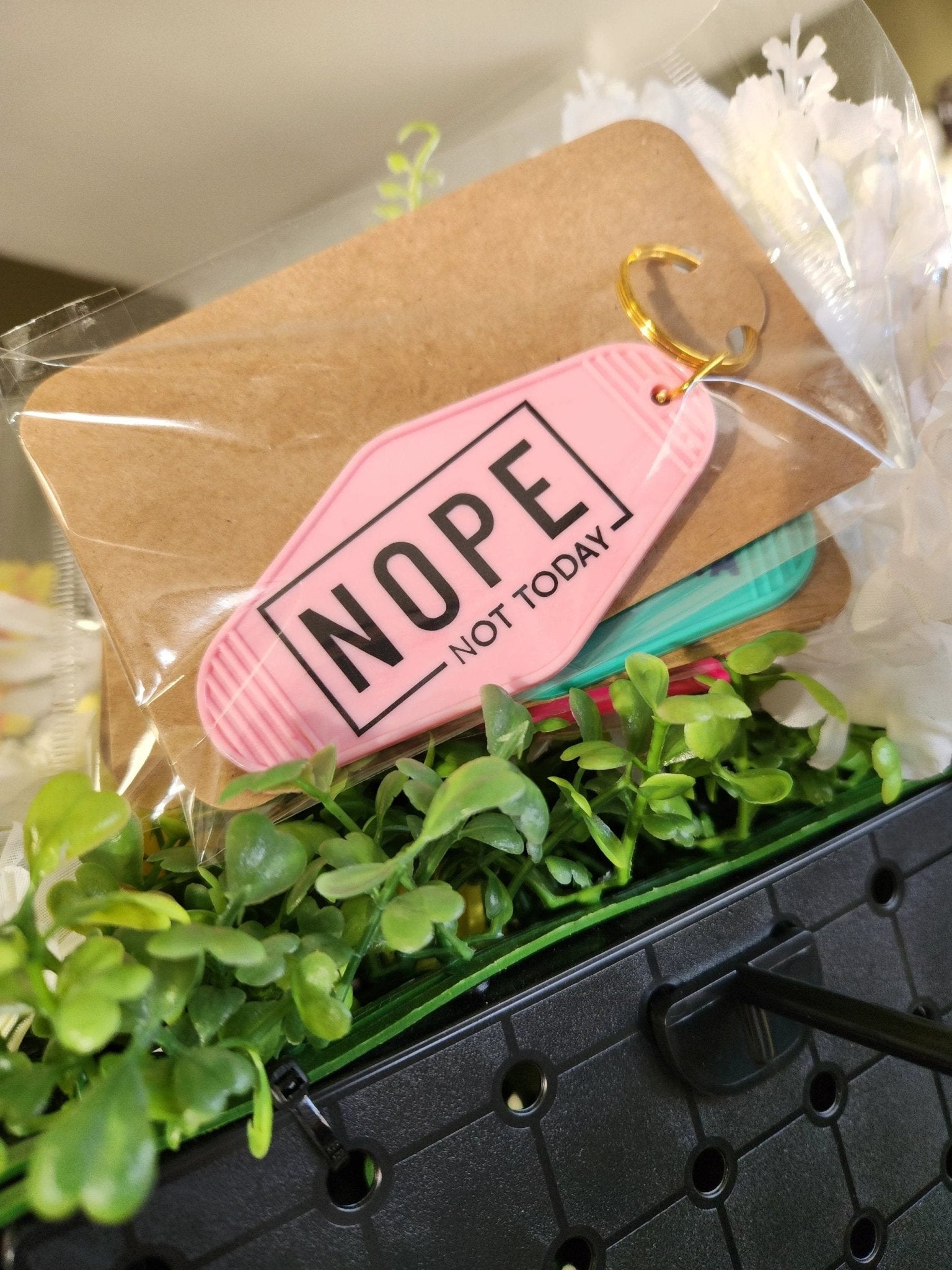 Nope Not Today Motel Keychain by Hoosier Handkerchief Company