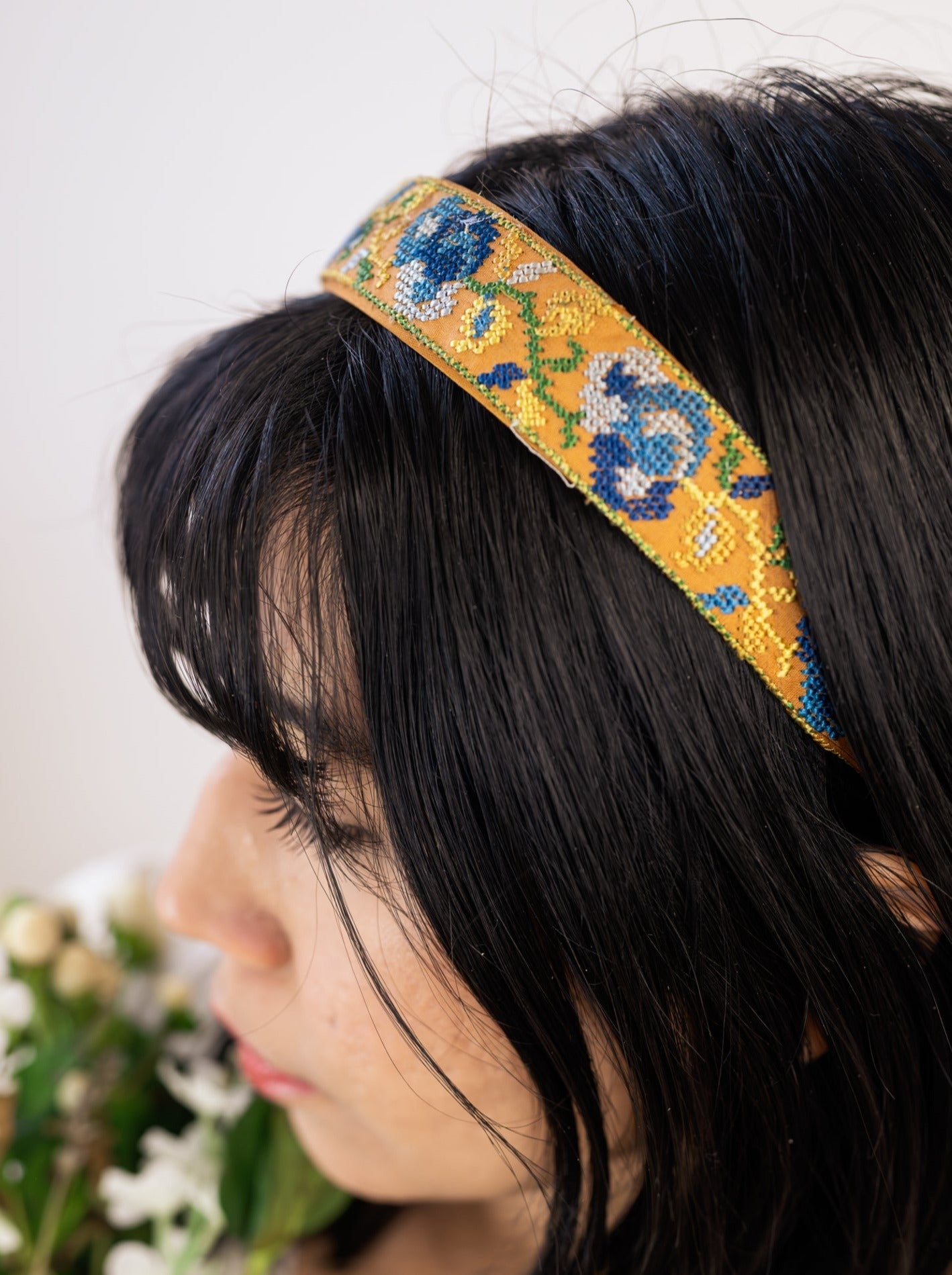 Nora Cross Stitch Headband Headbands La Vie Bien Nora Cross Stitch Headband