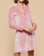 Nora Half-Zip Dress - Berry Mauve