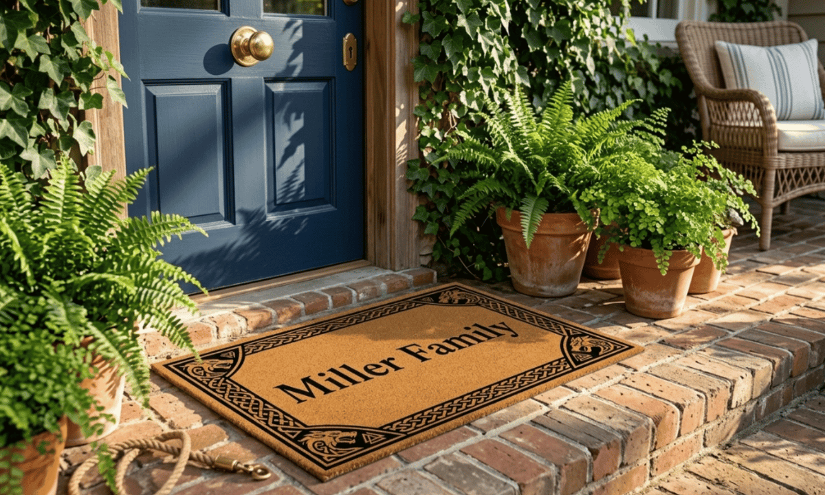 Norse Border Personalized Coir Mat La Vie Bien Norse Border Personalized Coir Mat