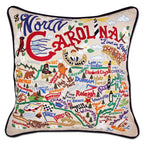 North Carolina Hand - Embroidered Pillow Pillows La Vie Bien North Carolina Hand - Embroidered Pillow
