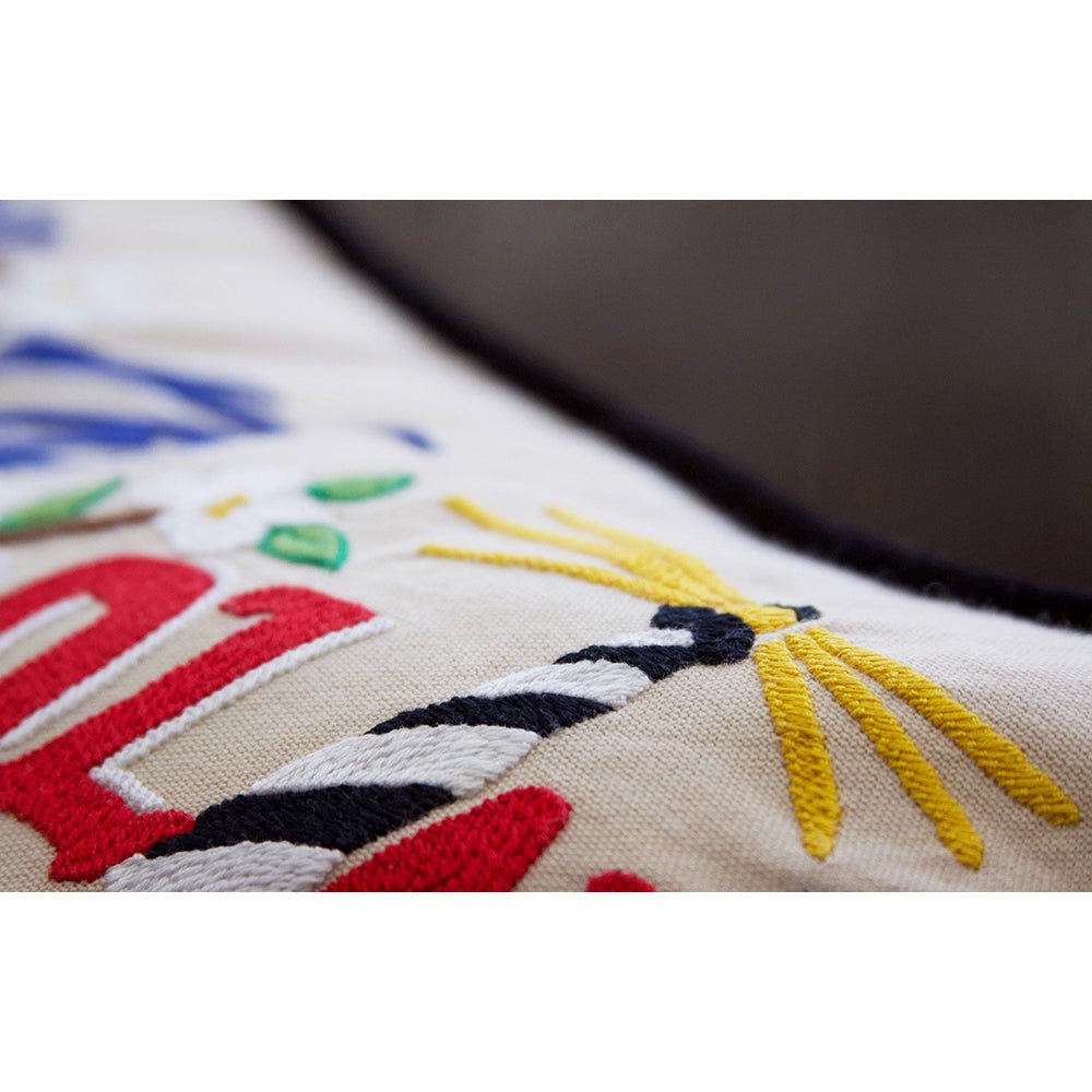 North Carolina Hand - Embroidered Pillow Pillows La Vie Bien North Carolina Hand - Embroidered Pillow